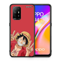 Thumbnail for Θήκη Oppo A94 5G Pirate Luffy από τη Smartfits με σχέδιο στο πίσω μέρος και μαύρο περίβλημα | Oppo A94 5G Pirate Luffy case with colorful back and black bezels