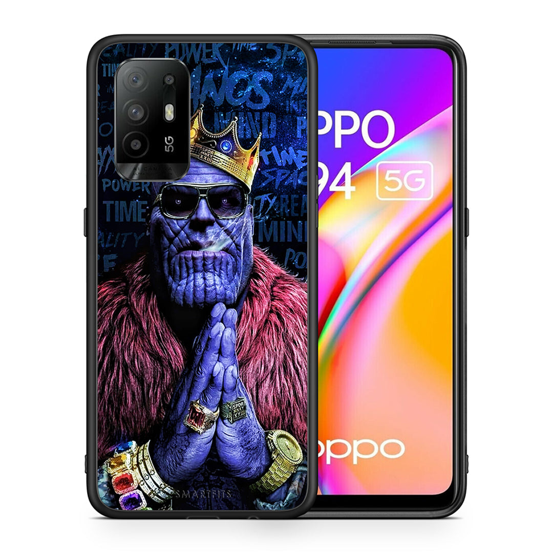 Θήκη Oppo A94 5G Thanos PopArt από τη Smartfits με σχέδιο στο πίσω μέρος και μαύρο περίβλημα | Oppo A94 5G Thanos PopArt case with colorful back and black bezels