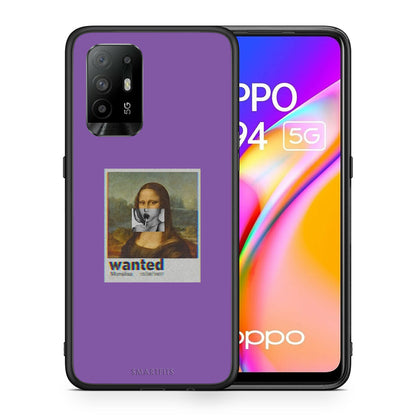 Θήκη Oppo A94 5G Monalisa Popart από τη Smartfits με σχέδιο στο πίσω μέρος και μαύρο περίβλημα | Oppo A94 5G Monalisa Popart case with colorful back and black bezels