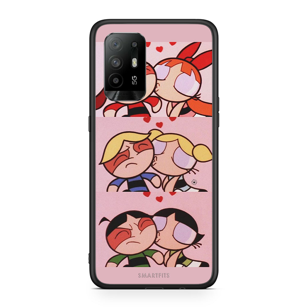 Oppo A94 5G Puff Love Θήκη Αγίου Βαλεντίνου από τη Smartfits με σχέδιο στο πίσω μέρος και μαύρο περίβλημα | Smartphone case with colorful back and black bezels by Smartfits