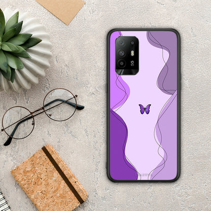 Purple Mariposa - Oppo A94 5G / F19 Pro / Reno5 Lite θήκη