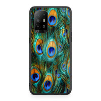 Thumbnail for Oppo A94 5G Real Peacock Feathers θήκη από τη Smartfits με σχέδιο στο πίσω μέρος και μαύρο περίβλημα | Smartphone case with colorful back and black bezels by Smartfits