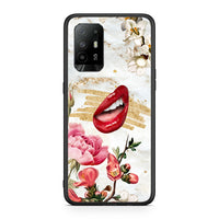 Thumbnail for Oppo A94 5G Red Lips θήκη από τη Smartfits με σχέδιο στο πίσω μέρος και μαύρο περίβλημα | Smartphone case with colorful back and black bezels by Smartfits