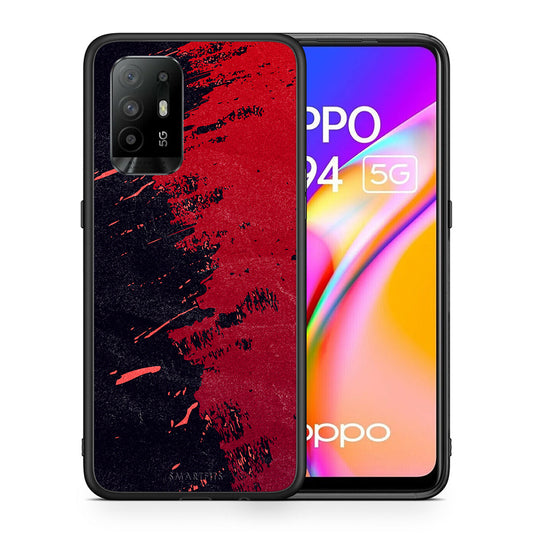 Θήκη Αγίου Βαλεντίνου Oppo A94 5G Red Paint από τη Smartfits με σχέδιο στο πίσω μέρος και μαύρο περίβλημα | Oppo A94 5G Red Paint case with colorful back and black bezels