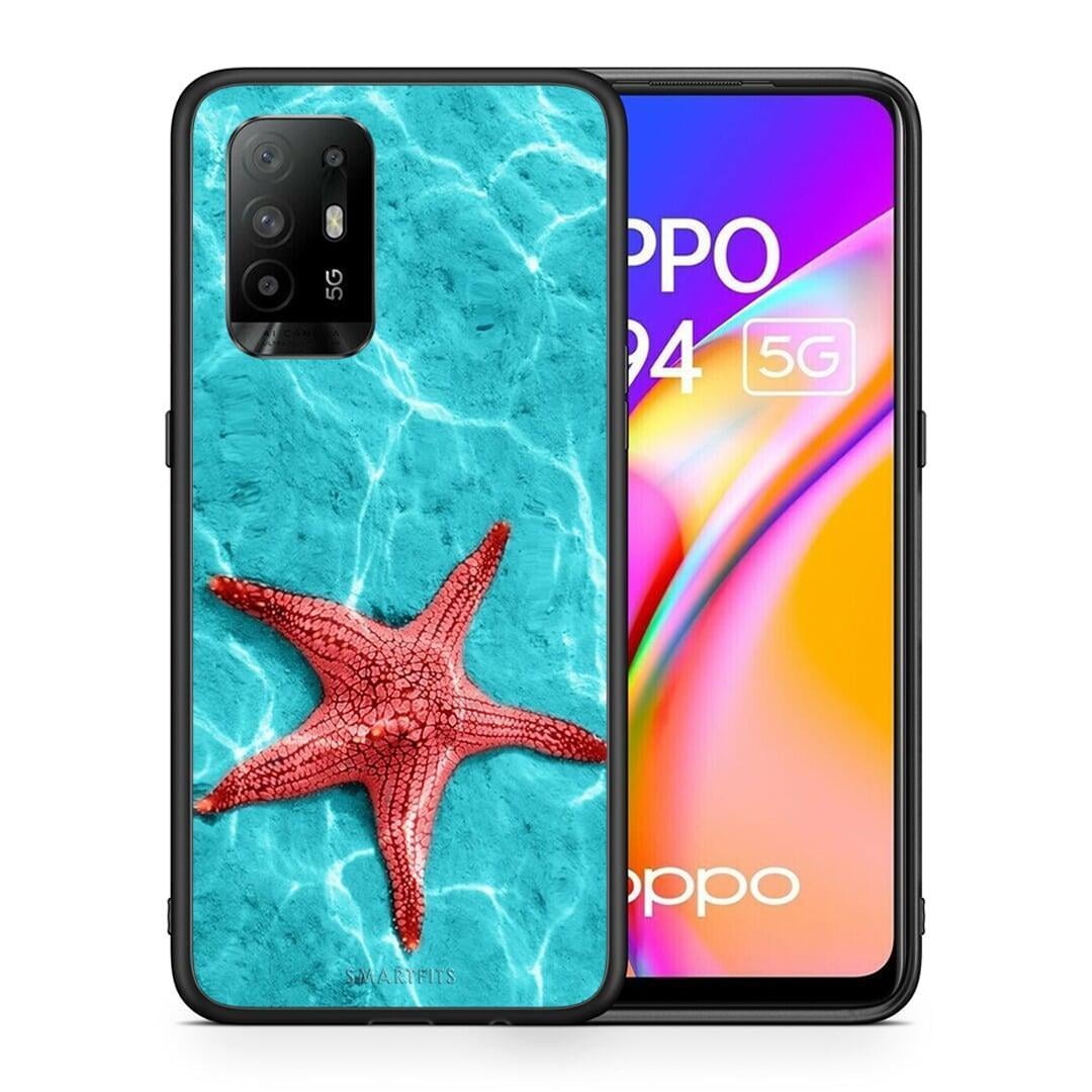 Θήκη Oppo A94 5G Red Starfish από τη Smartfits με σχέδιο στο πίσω μέρος και μαύρο περίβλημα | Oppo A94 5G Red Starfish case with colorful back and black bezels