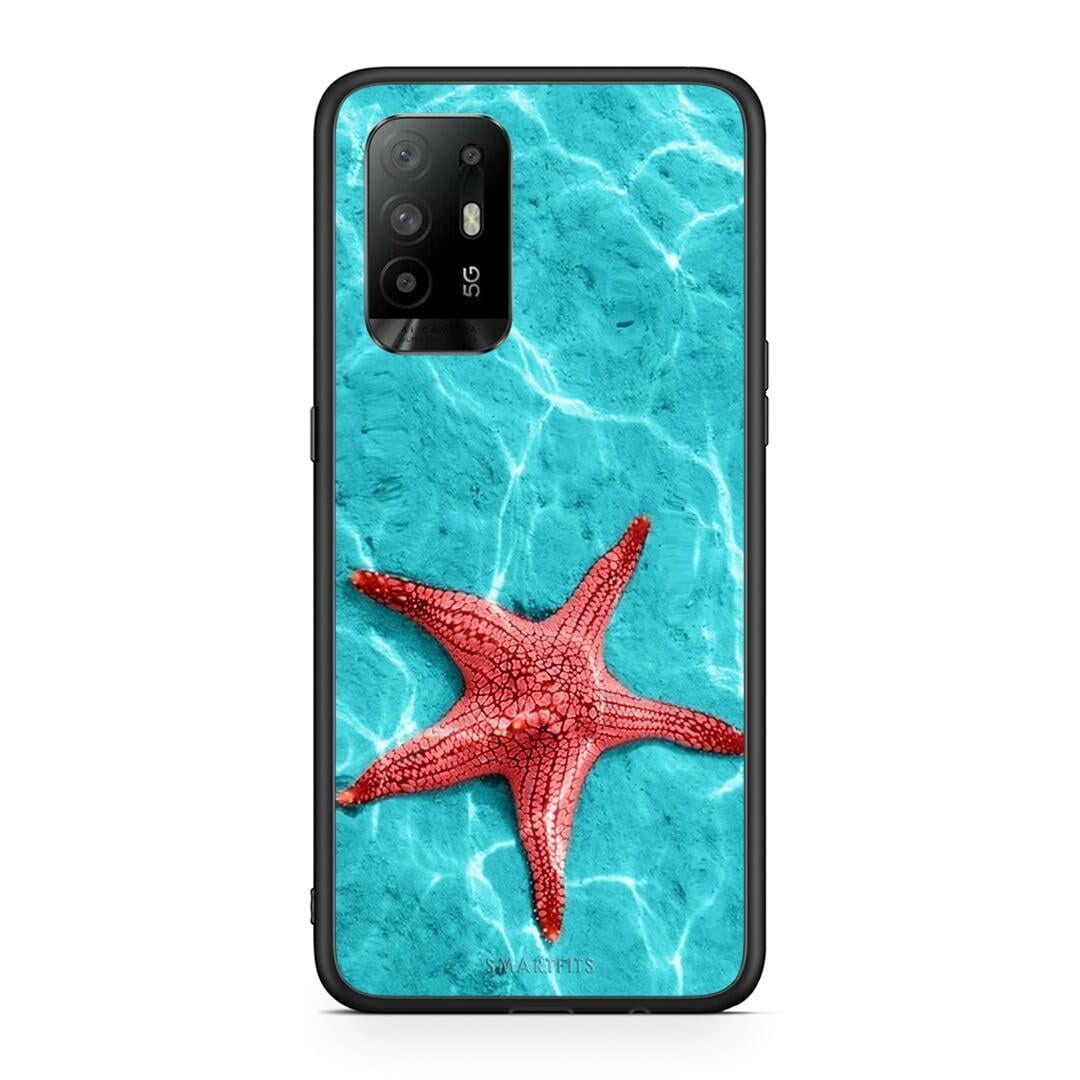 Oppo A94 5G Red Starfish Θήκη από τη Smartfits με σχέδιο στο πίσω μέρος και μαύρο περίβλημα | Smartphone case with colorful back and black bezels by Smartfits