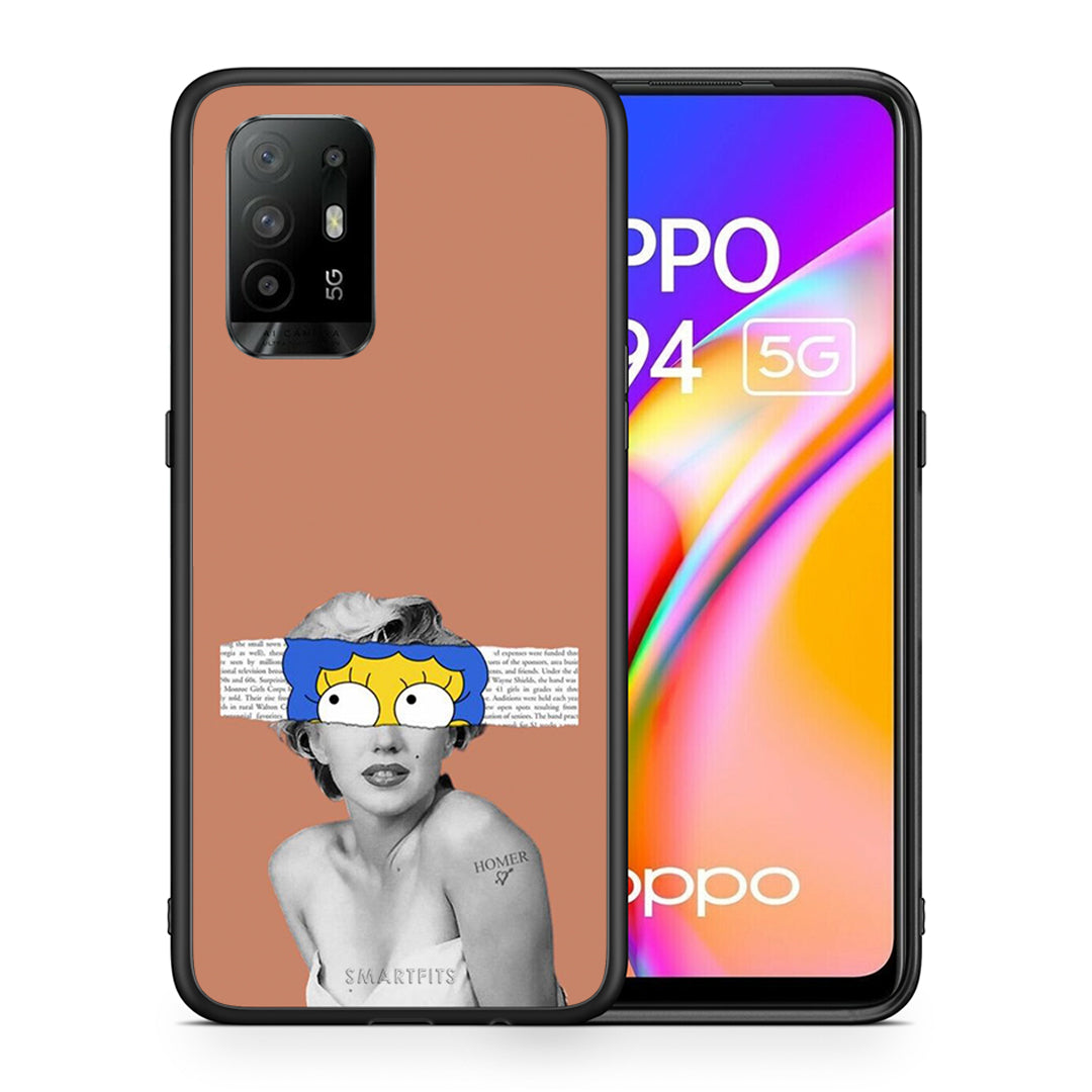 Θήκη Oppo A94 5G Sim Merilyn από τη Smartfits με σχέδιο στο πίσω μέρος και μαύρο περίβλημα | Oppo A94 5G Sim Merilyn case with colorful back and black bezels