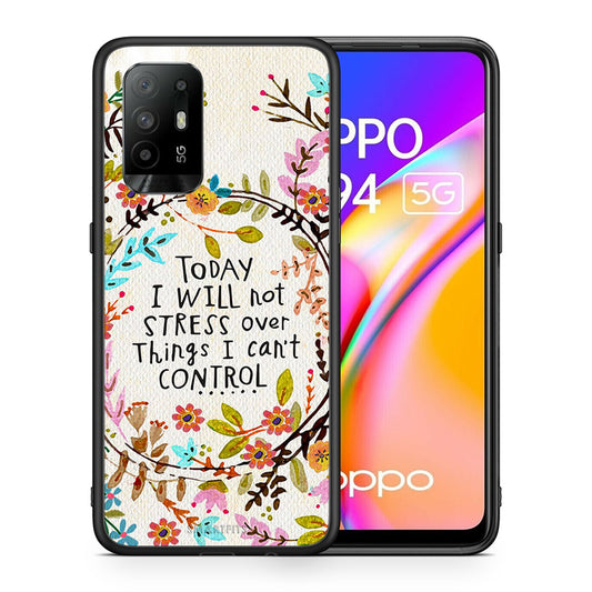 Θήκη Oppo A94 5G Stress Over από τη Smartfits με σχέδιο στο πίσω μέρος και μαύρο περίβλημα | Oppo A94 5G Stress Over case with colorful back and black bezels