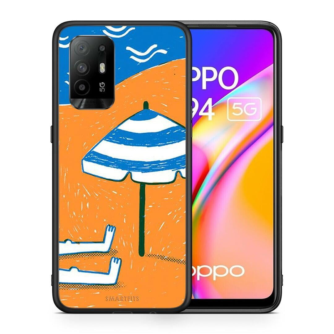 Θήκη Oppo A94 5G Summering από τη Smartfits με σχέδιο στο πίσω μέρος και μαύρο περίβλημα | Oppo A94 5G Summering case with colorful back and black bezels