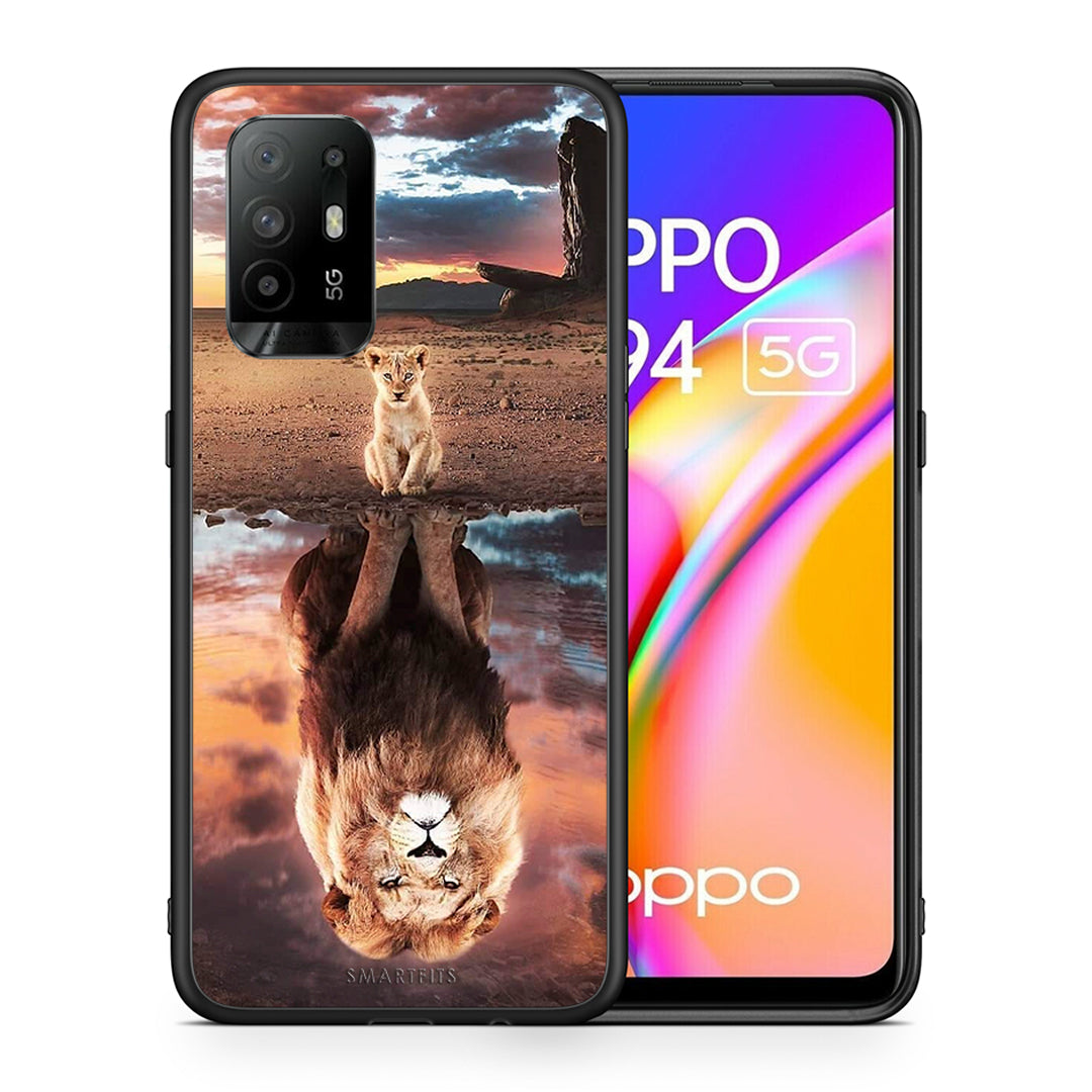 Θήκη Αγίου Βαλεντίνου Oppo A94 5G Sunset Dreams από τη Smartfits με σχέδιο στο πίσω μέρος και μαύρο περίβλημα | Oppo A94 5G Sunset Dreams case with colorful back and black bezels
