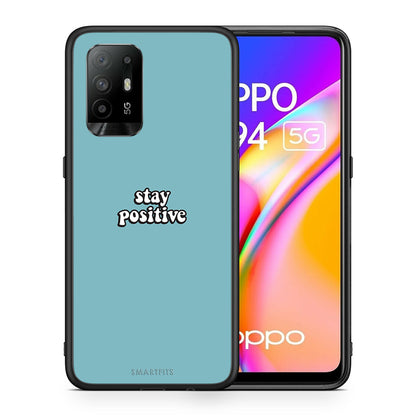 Θήκη Oppo A94 5G Positive Text από τη Smartfits με σχέδιο στο πίσω μέρος και μαύρο περίβλημα | Oppo A94 5G Positive Text case with colorful back and black bezels