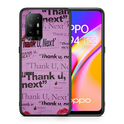 Θήκη Αγίου Βαλεντίνου Oppo A94 5G Thank You Next από τη Smartfits με σχέδιο στο πίσω μέρος και μαύρο περίβλημα | Oppo A94 5G Thank You Next case with colorful back and black bezels