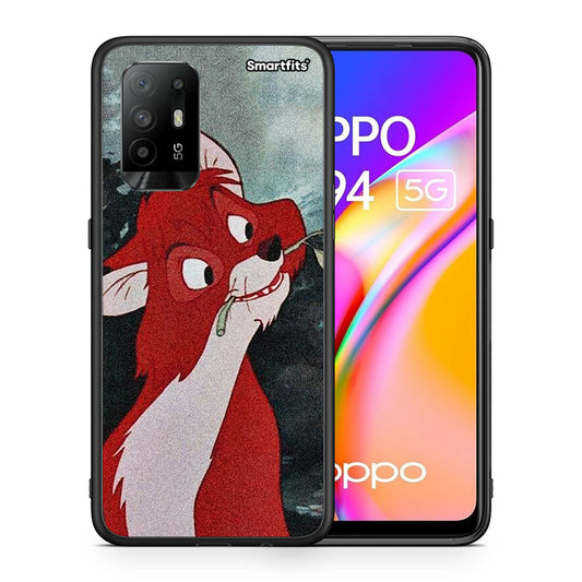 Θήκη Oppo A94 5G Tod And Vixey Love 1 από τη Smartfits με σχέδιο στο πίσω μέρος και μαύρο περίβλημα | Oppo A94 5G Tod And Vixey Love 1 case with colorful back and black bezels