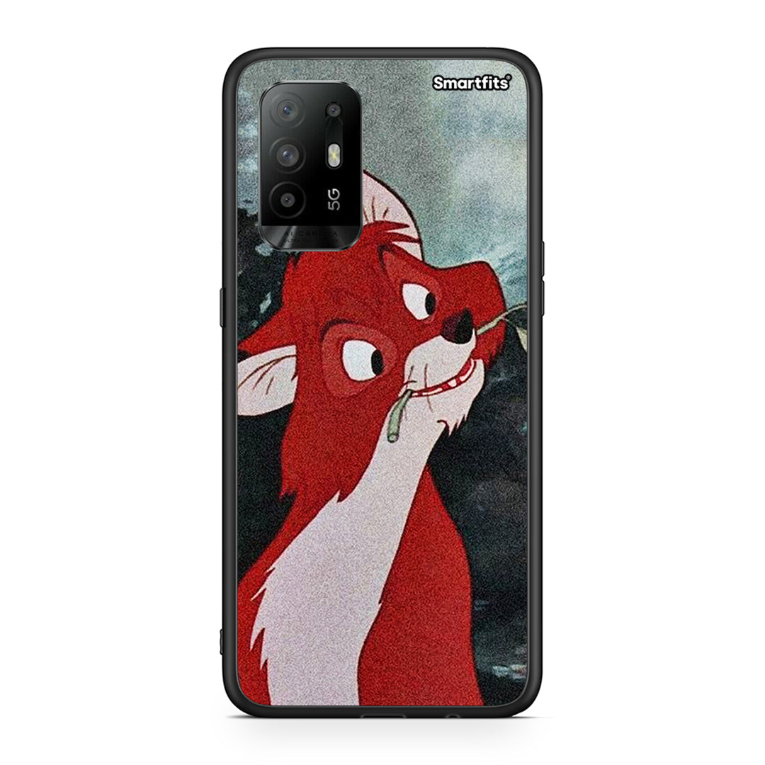 Oppo A94 5G Tod And Vixey Love 1 θήκη από τη Smartfits με σχέδιο στο πίσω μέρος και μαύρο περίβλημα | Smartphone case with colorful back and black bezels by Smartfits