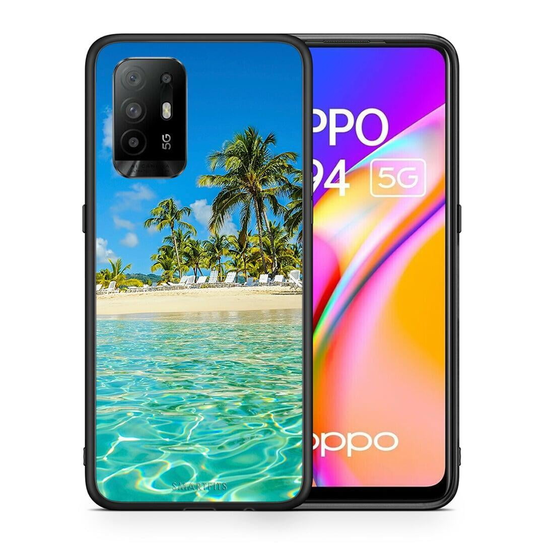 Θήκη Oppo A94 5G Tropical Vibes από τη Smartfits με σχέδιο στο πίσω μέρος και μαύρο περίβλημα | Oppo A94 5G Tropical Vibes case with colorful back and black bezels