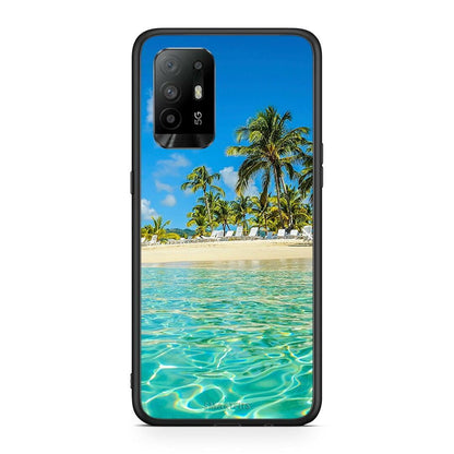 Oppo A94 5G Tropical Vibes Θήκη από τη Smartfits με σχέδιο στο πίσω μέρος και μαύρο περίβλημα | Smartphone case with colorful back and black bezels by Smartfits