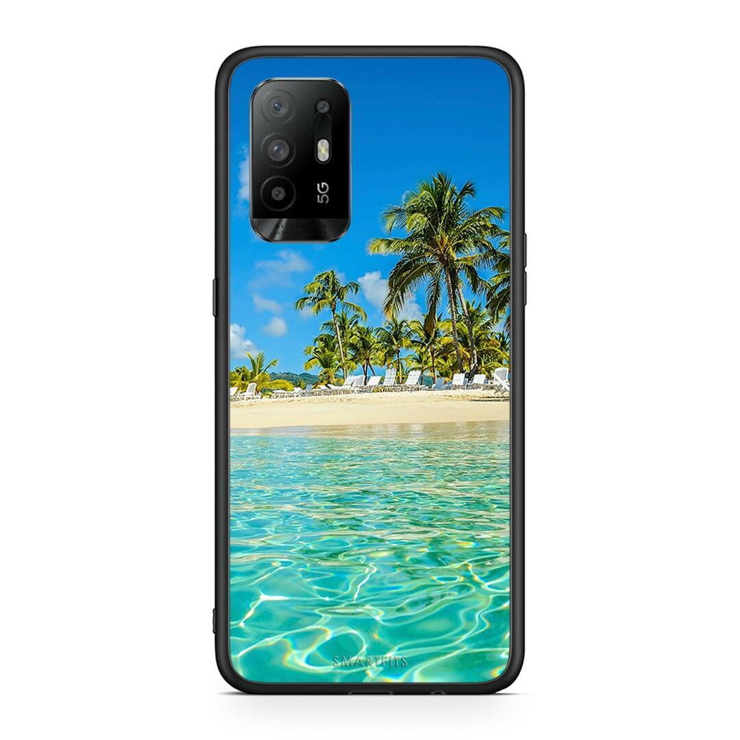 Oppo A94 5G Tropical Vibes Θήκη από τη Smartfits με σχέδιο στο πίσω μέρος και μαύρο περίβλημα | Smartphone case with colorful back and black bezels by Smartfits