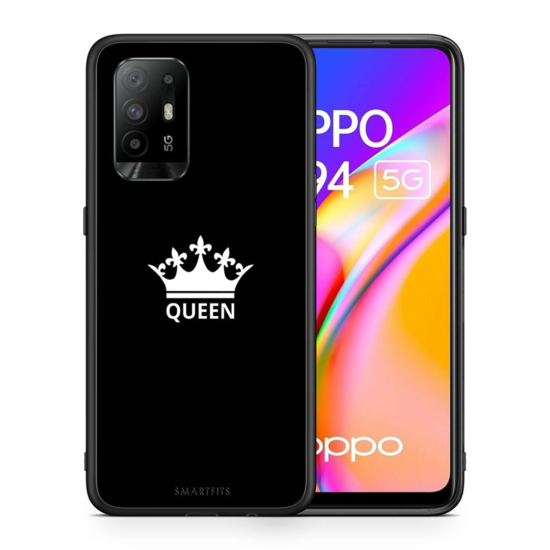 Θήκη Oppo A94 5G Queen Valentine από τη Smartfits με σχέδιο στο πίσω μέρος και μαύρο περίβλημα | Oppo A94 5G Queen Valentine case with colorful back and black bezels