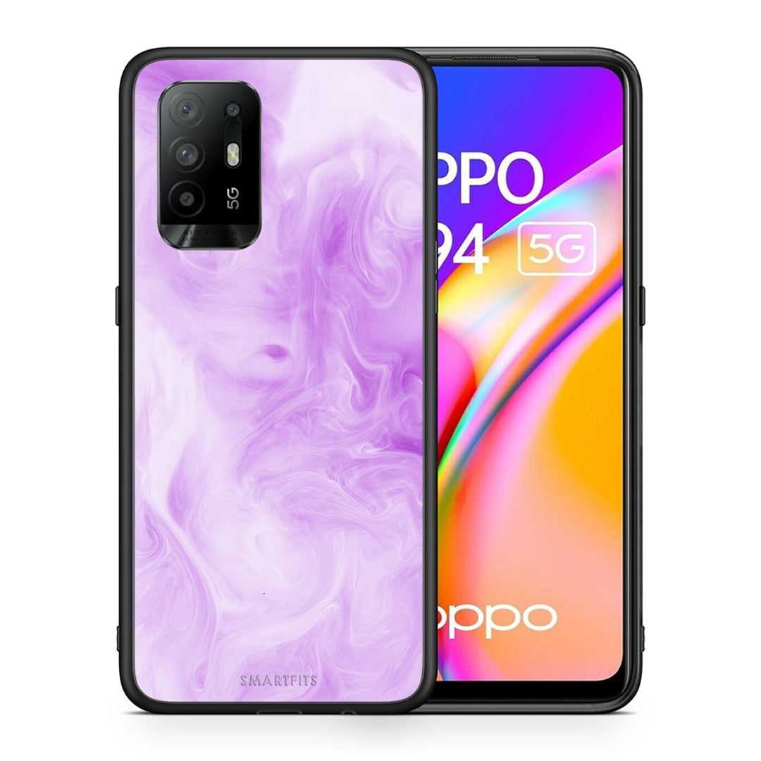 Θήκη Oppo A94 5G Lavender Watercolor από τη Smartfits με σχέδιο στο πίσω μέρος και μαύρο περίβλημα | Oppo A94 5G Lavender Watercolor case with colorful back and black bezels