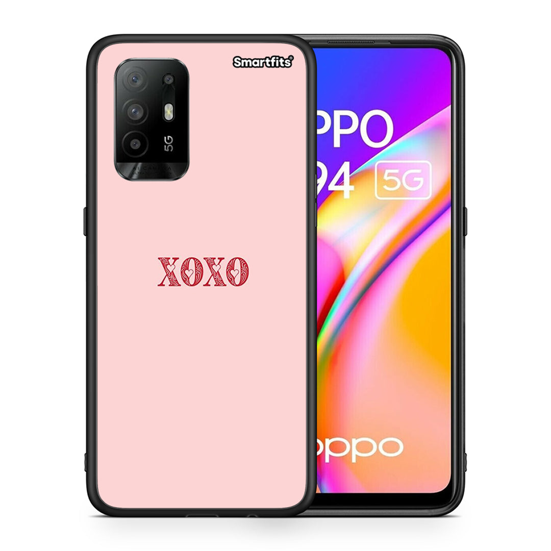 Θήκη Oppo A94 5G XOXO Love από τη Smartfits με σχέδιο στο πίσω μέρος και μαύρο περίβλημα | Oppo A94 5G XOXO Love case with colorful back and black bezels