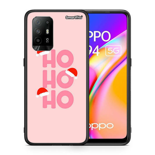 Θήκη Oppo A94 5G Xmas Ho Ho Ho από τη Smartfits με σχέδιο στο πίσω μέρος και μαύρο περίβλημα | Oppo A94 5G Xmas Ho Ho Ho case with colorful back and black bezels