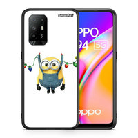 Thumbnail for Θήκη Oppo A94 5G Xmas Minion Lights από τη Smartfits με σχέδιο στο πίσω μέρος και μαύρο περίβλημα | Oppo A94 5G Xmas Minion Lights case with colorful back and black bezels