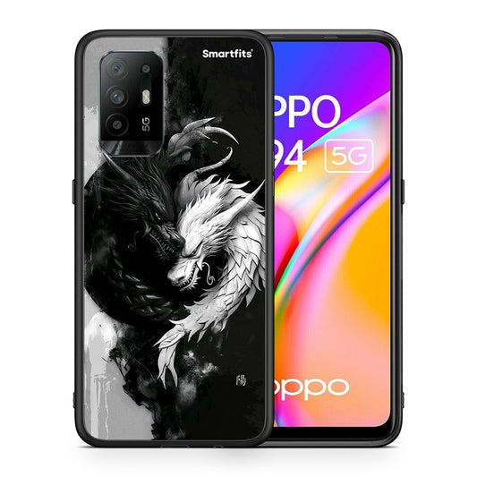 Θήκη Oppo A94 5G Yin Yang από τη Smartfits με σχέδιο στο πίσω μέρος και μαύρο περίβλημα | Oppo A94 5G Yin Yang case with colorful back and black bezels