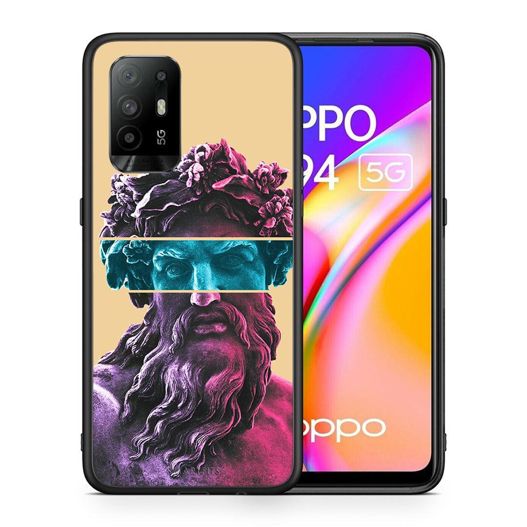 Θήκη Αγίου Βαλεντίνου Oppo A94 5G Zeus Art από τη Smartfits με σχέδιο στο πίσω μέρος και μαύρο περίβλημα | Oppo A94 5G Zeus Art case with colorful back and black bezels