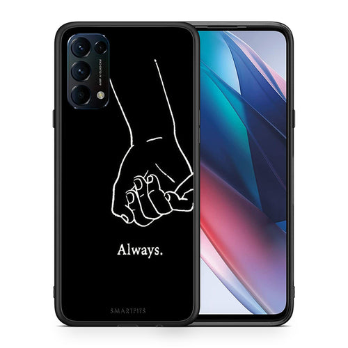 Θήκη Αγίου Βαλεντίνου Oppo Find X3 Lite / Reno 5 5G / Reno 5 4G Always & Forever 1 από τη Smartfits με σχέδιο στο πίσω μέρος και μαύρο περίβλημα | Oppo Find X3 Lite / Reno 5 5G / Reno 5 4G Always & Forever 1 case with colorful back and black bezels