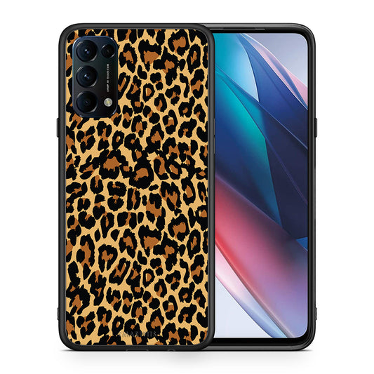 Θήκη Oppo Find X3 Lite / Reno 5 5G / Reno 5 4G Leopard Animal από τη Smartfits με σχέδιο στο πίσω μέρος και μαύρο περίβλημα | Oppo Find X3 Lite / Reno 5 5G / Reno 5 4G Leopard Animal case with colorful back and black bezels