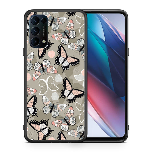 Θήκη Oppo Find X3 Lite / Reno 5 5G / Reno 5 4G Butterflies Boho από τη Smartfits με σχέδιο στο πίσω μέρος και μαύρο περίβλημα | Oppo Find X3 Lite / Reno 5 5G / Reno 5 4G Butterflies Boho case with colorful back and black bezels