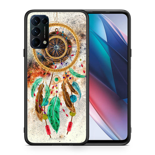 Θήκη Oppo Find X3 Lite / Reno 5 5G / Reno 5 4G DreamCatcher Boho από τη Smartfits με σχέδιο στο πίσω μέρος και μαύρο περίβλημα | Oppo Find X3 Lite / Reno 5 5G / Reno 5 4G DreamCatcher Boho case with colorful back and black bezels