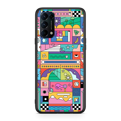 Oppo Find X3 Lite / Reno 5 5G / Reno 5 4G Bubbles Soap θήκη από τη Smartfits με σχέδιο στο πίσω μέρος και μαύρο περίβλημα | Smartphone case with colorful back and black bezels by Smartfits