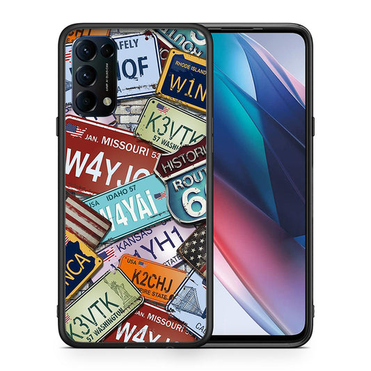 Θήκη Oppo Find X3 Lite / Reno 5 5G / Reno 5 4G Car Plates από τη Smartfits με σχέδιο στο πίσω μέρος και μαύρο περίβλημα | Oppo Find X3 Lite / Reno 5 5G / Reno 5 4G Car Plates case with colorful back and black bezels