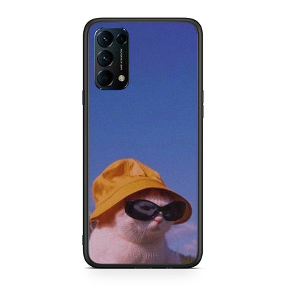 Oppo Find X3 Lite / Reno 5 5G / Reno 5 4G Cat Diva θήκη από τη Smartfits με σχέδιο στο πίσω μέρος και μαύρο περίβλημα | Smartphone case with colorful back and black bezels by Smartfits