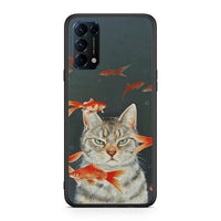 Thumbnail for Oppo Find X3 Lite / Reno 5 5G / Reno 5 4G Cat Goldfish θήκη από τη Smartfits με σχέδιο στο πίσω μέρος και μαύρο περίβλημα | Smartphone case with colorful back and black bezels by Smartfits