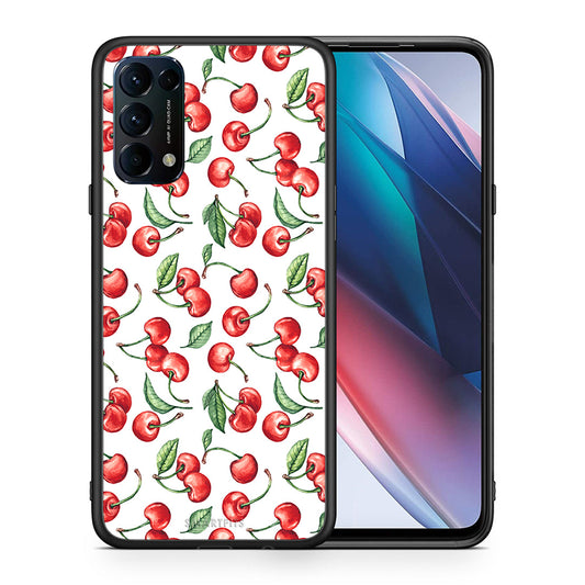 Θήκη Oppo Find X3 Lite / Reno 5 5G / Reno 5 4G Cherry Summer από τη Smartfits με σχέδιο στο πίσω μέρος και μαύρο περίβλημα | Oppo Find X3 Lite / Reno 5 5G / Reno 5 4G Cherry Summer case with colorful back and black bezels