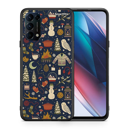 Θήκη Oppo Find X3 Lite / Reno 5 5G / Reno 5 4G Christmas Elements από τη Smartfits με σχέδιο στο πίσω μέρος και μαύρο περίβλημα | Oppo Find X3 Lite / Reno 5 5G / Reno 5 4G Christmas Elements case with colorful back and black bezels