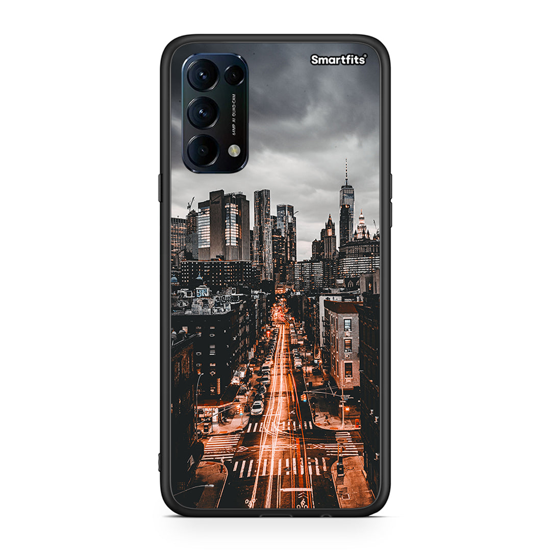 Oppo Find X3 Lite / Reno 5 5G / Reno 5 4G City Lights θήκη από τη Smartfits με σχέδιο στο πίσω μέρος και μαύρο περίβλημα | Smartphone case with colorful back and black bezels by Smartfits