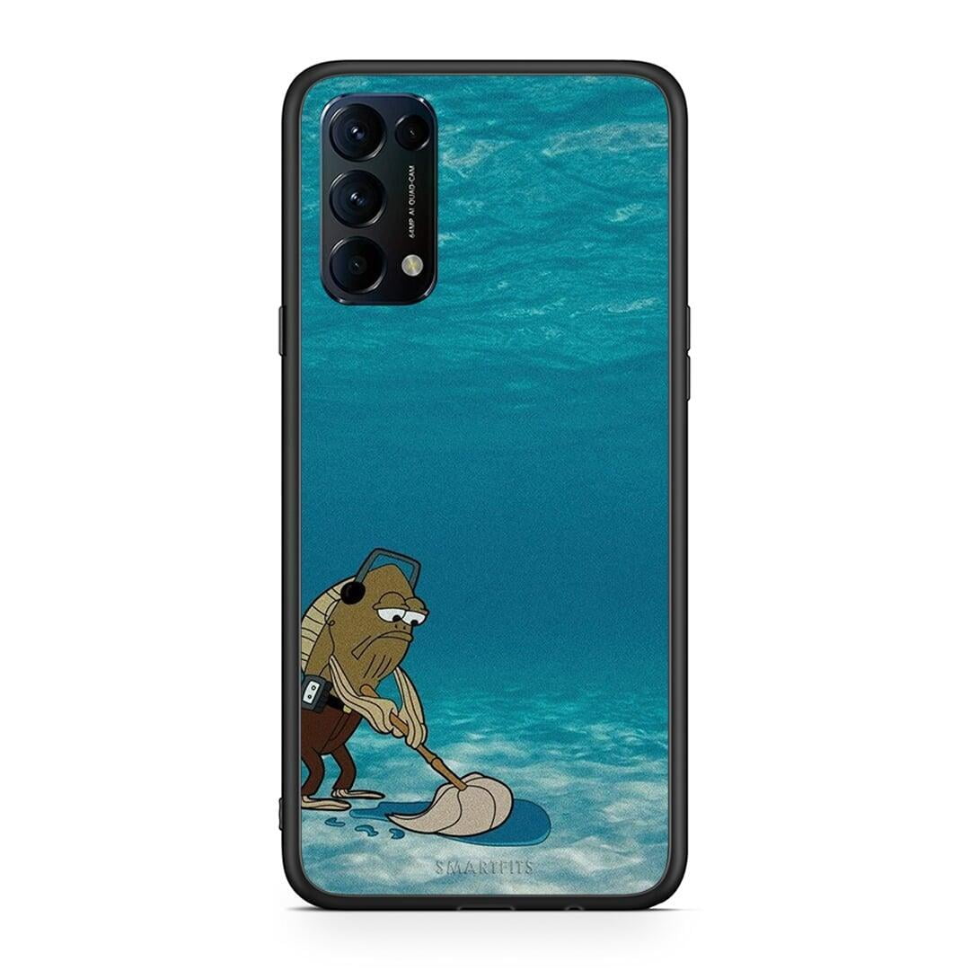 Oppo Find X3 Lite / Reno 5 5G / Reno 5 4G Clean The Ocean Θήκη από τη Smartfits με σχέδιο στο πίσω μέρος και μαύρο περίβλημα | Smartphone case with colorful back and black bezels by Smartfits