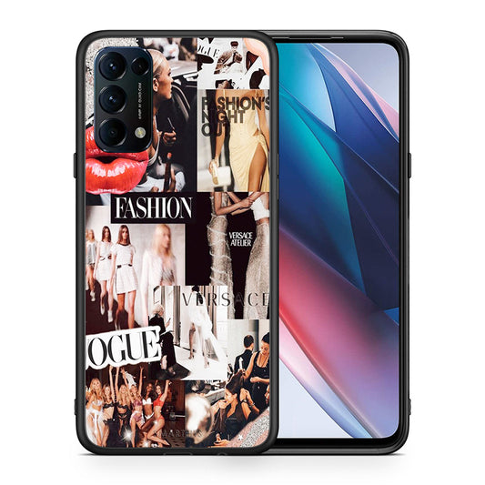 Θήκη Αγίου Βαλεντίνου Oppo Find X3 Lite / Reno 5 5G / Reno 5 4G Collage Fashion από τη Smartfits με σχέδιο στο πίσω μέρος και μαύρο περίβλημα | Oppo Find X3 Lite / Reno 5 5G / Reno 5 4G Collage Fashion case with colorful back and black bezels
