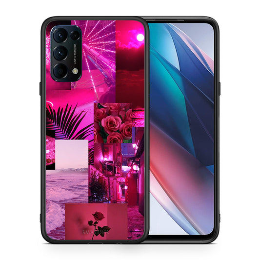 Θήκη Αγίου Βαλεντίνου Oppo Find X3 Lite / Reno 5 5G / Reno 5 4G Collage Red Roses από τη Smartfits με σχέδιο στο πίσω μέρος και μαύρο περίβλημα | Oppo Find X3 Lite / Reno 5 5G / Reno 5 4G Collage Red Roses case with colorful back and black bezels