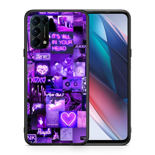 Θήκη Αγίου Βαλεντίνου Oppo Find X3 Lite / Reno 5 5G / Reno 5 4G Collage Stay Wild από τη Smartfits με σχέδιο στο πίσω μέρος και μαύρο περίβλημα | Oppo Find X3 Lite / Reno 5 5G / Reno 5 4G Collage Stay Wild case with colorful back and black bezels
