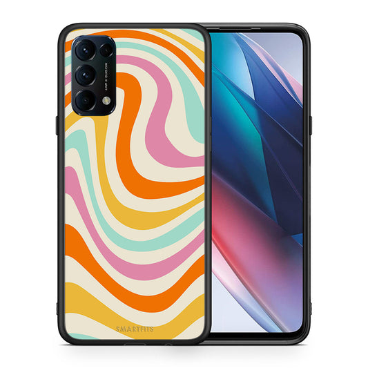 Θήκη Oppo Find X3 Lite / Reno 5 5G / Reno 5 4G Colourful Waves από τη Smartfits με σχέδιο στο πίσω μέρος και μαύρο περίβλημα | Oppo Find X3 Lite / Reno 5 5G / Reno 5 4G Colourful Waves case with colorful back and black bezels