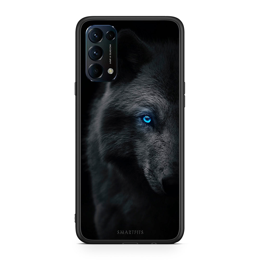 Oppo Find X3 Lite / Reno 5 5G / Reno 5 4G Dark Wolf θήκη από τη Smartfits με σχέδιο στο πίσω μέρος και μαύρο περίβλημα | Smartphone case with colorful back and black bezels by Smartfits