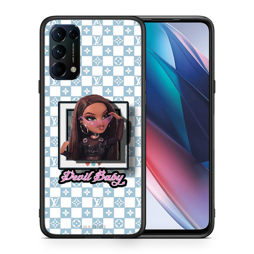 Θήκη Αγίου Βαλεντίνου Oppo Find X3 Lite / Reno 5 5G / Reno 5 4G Devil Baby από τη Smartfits με σχέδιο στο πίσω μέρος και μαύρο περίβλημα | Oppo Find X3 Lite / Reno 5 5G / Reno 5 4G Devil Baby case with colorful back and black bezels