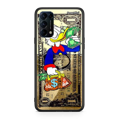 Oppo Find X3 Lite / Reno 5 5G / Reno 5 4G Duck Money θήκη από τη Smartfits με σχέδιο στο πίσω μέρος και μαύρο περίβλημα | Smartphone case with colorful back and black bezels by Smartfits
