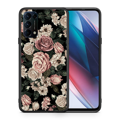 Θήκη Oppo Find X3 Lite / Reno 5 5G / Reno 5 4G Wild Roses Flower από τη Smartfits με σχέδιο στο πίσω μέρος και μαύρο περίβλημα | Oppo Find X3 Lite / Reno 5 5G / Reno 5 4G Wild Roses Flower case with colorful back and black bezels