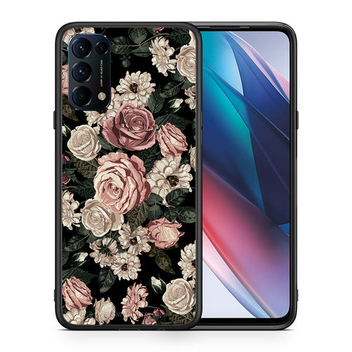 Θήκη Oppo Find X3 Lite / Reno 5 5G / Reno 5 4G Wild Roses Flower από τη Smartfits με σχέδιο στο πίσω μέρος και μαύρο περίβλημα | Oppo Find X3 Lite / Reno 5 5G / Reno 5 4G Wild Roses Flower case with colorful back and black bezels
