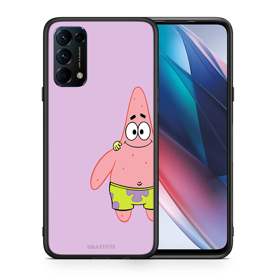 Θήκη Oppo Find X3 Lite / Reno 5 5G / Reno 5 4G Friends Patrick από τη Smartfits με σχέδιο στο πίσω μέρος και μαύρο περίβλημα | Oppo Find X3 Lite / Reno 5 5G / Reno 5 4G Friends Patrick case with colorful back and black bezels